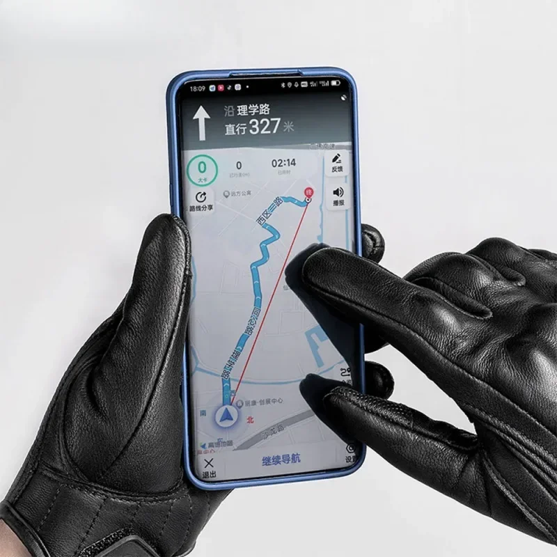 

Motorcycle Leather Gloves Waterproof Windproof Four Seasons Touch-screen Cycling Riding Luvas Moto Protector Thickened Coldproof