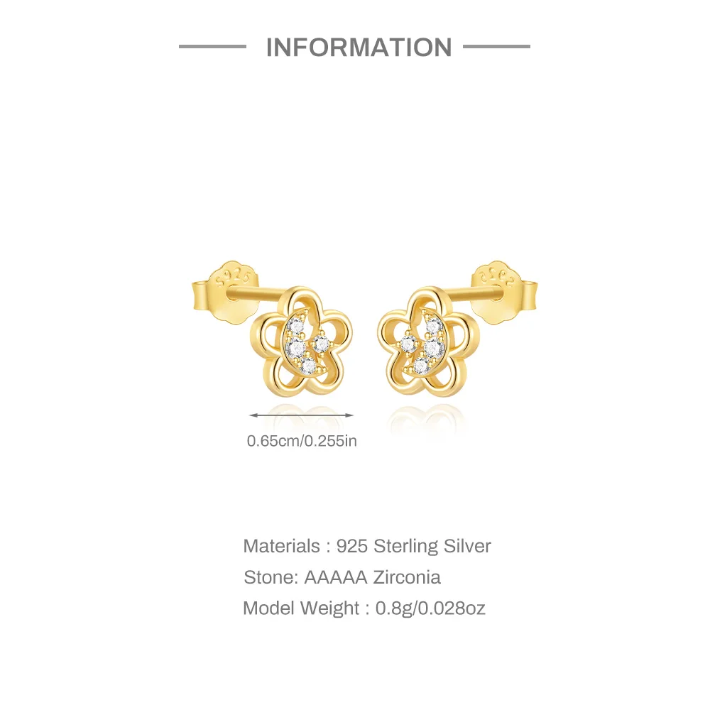 AIDE 925 Sterling Silver Flower Stud Earrings Women's Unique Design Mini Zircon Small Ear Bone Nail Earring Piercing Jewelry