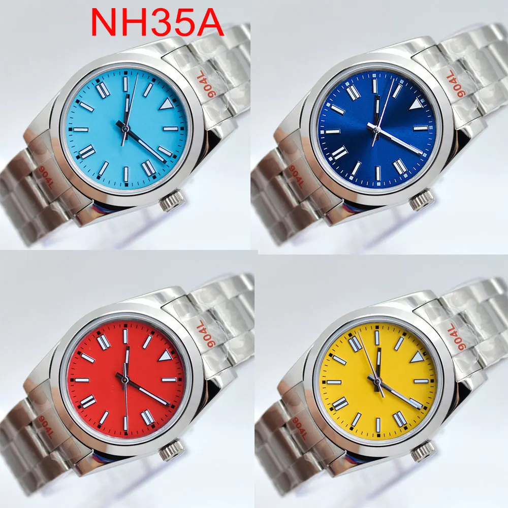 

36mm/40mm Relogio Masculino Sterile Dial Sapphire Crystal Automatic Men's Watch Japan NH35 Miyota Movement Green Luminous