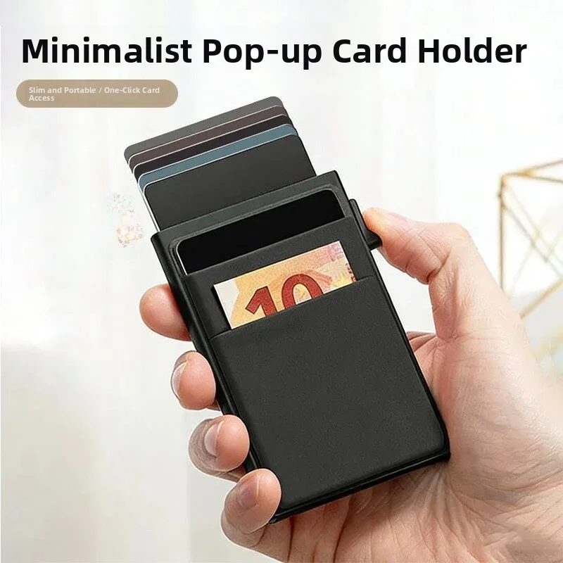 2026 New Aluminum Alloy Side Push Automatic Card Wallet RFID Anti-Magnetic Thin Credit Card Holder Business OL Style for Men