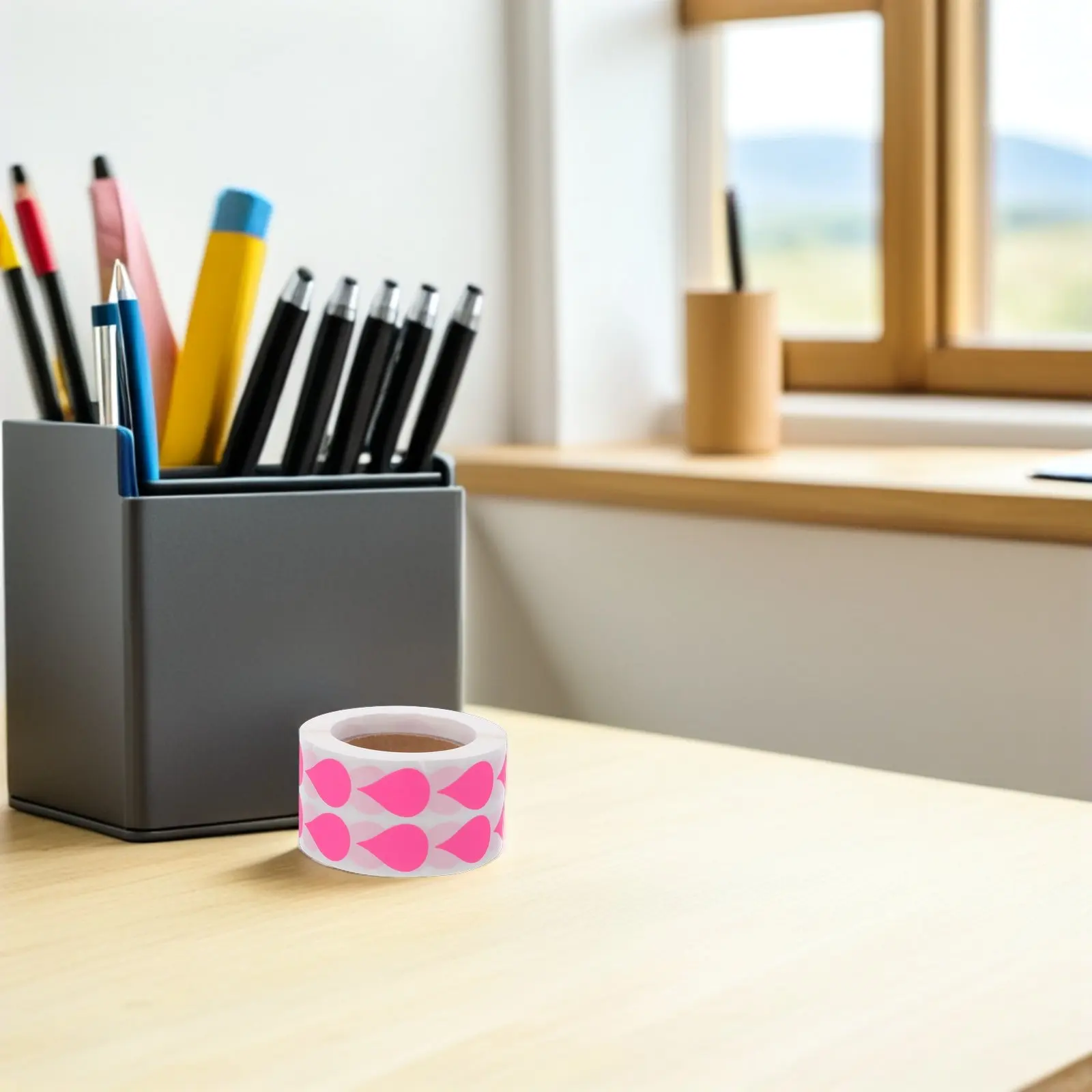 

Fluorescent Neon Teardrop Stickers 2 Rolls Writable Self Adhesive Labels for Mason Jars Glass Bottles Storage Bins Folder Spice