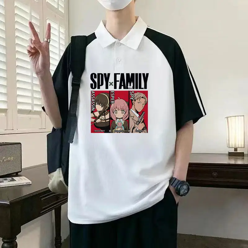 Kaus Kerah Lipat Keluarga Spy X Baru Merchandise Anime Aniya Kaus Polo Uniseks Musim Panas Kartun Longgar