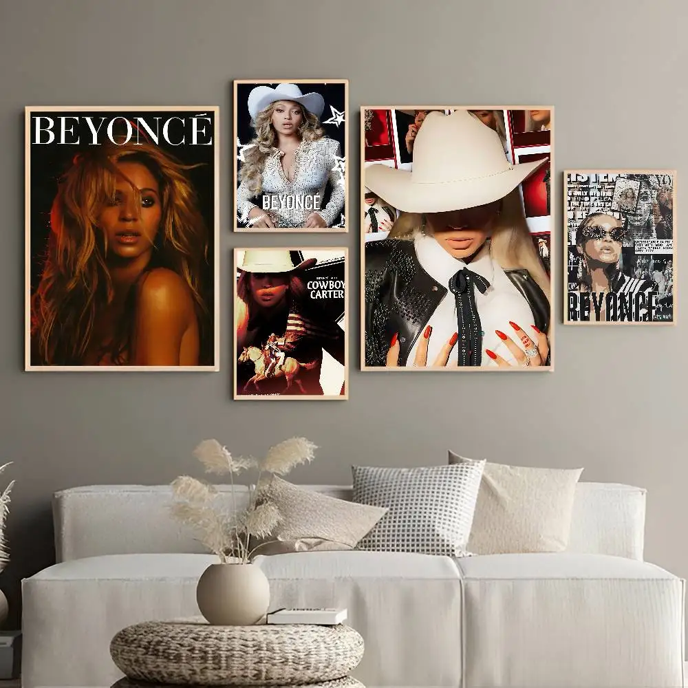 B-Beyonce Renaissance Singer Classic Vintage Posters Decoracion Painting Wall Art White Kraft Paper Kawaii Room Decor