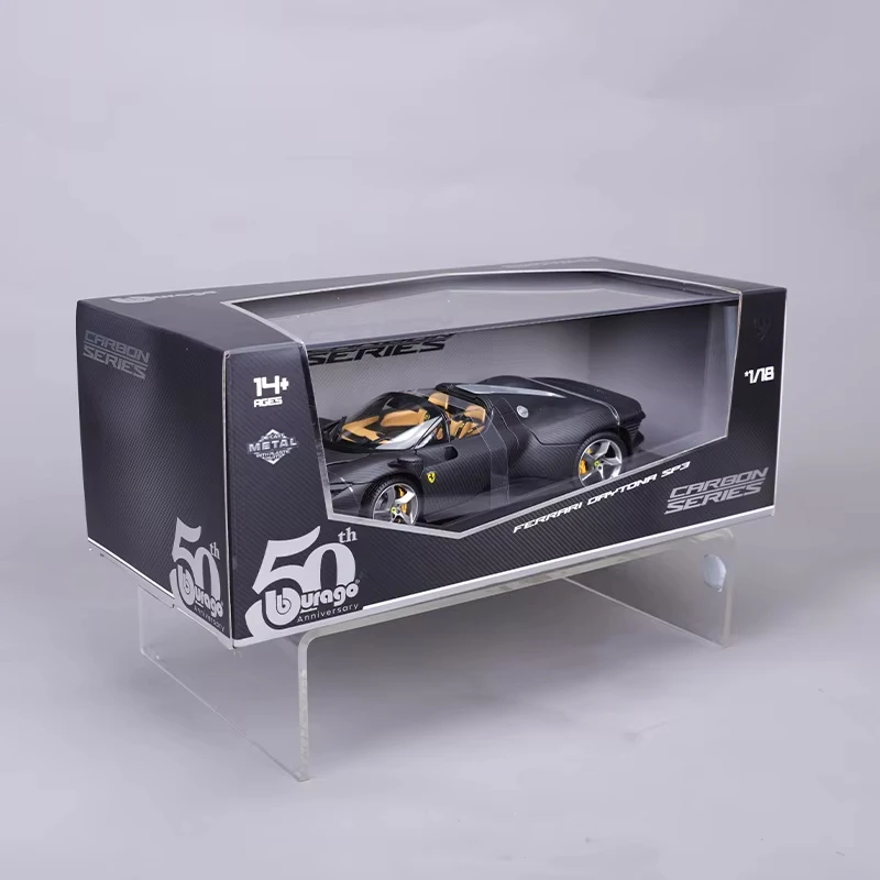 New Bburago 1:18 Ferrari Daytona SP3 50th Anniversary Carbon Fiber 50th Alloy Miniature Diecast Model Limited Edition Toy Gift