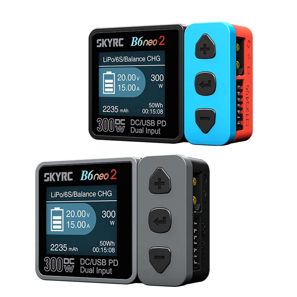 

Зарядное устройство SkyRC B6neo 2 DC 300W 15A PD с двумя входами, многофункциональное, интеллектуальное, для моделей самолетов, для LiPo/LiFe/LiIon/LiHV аккумуляторов на 1-6 элементов