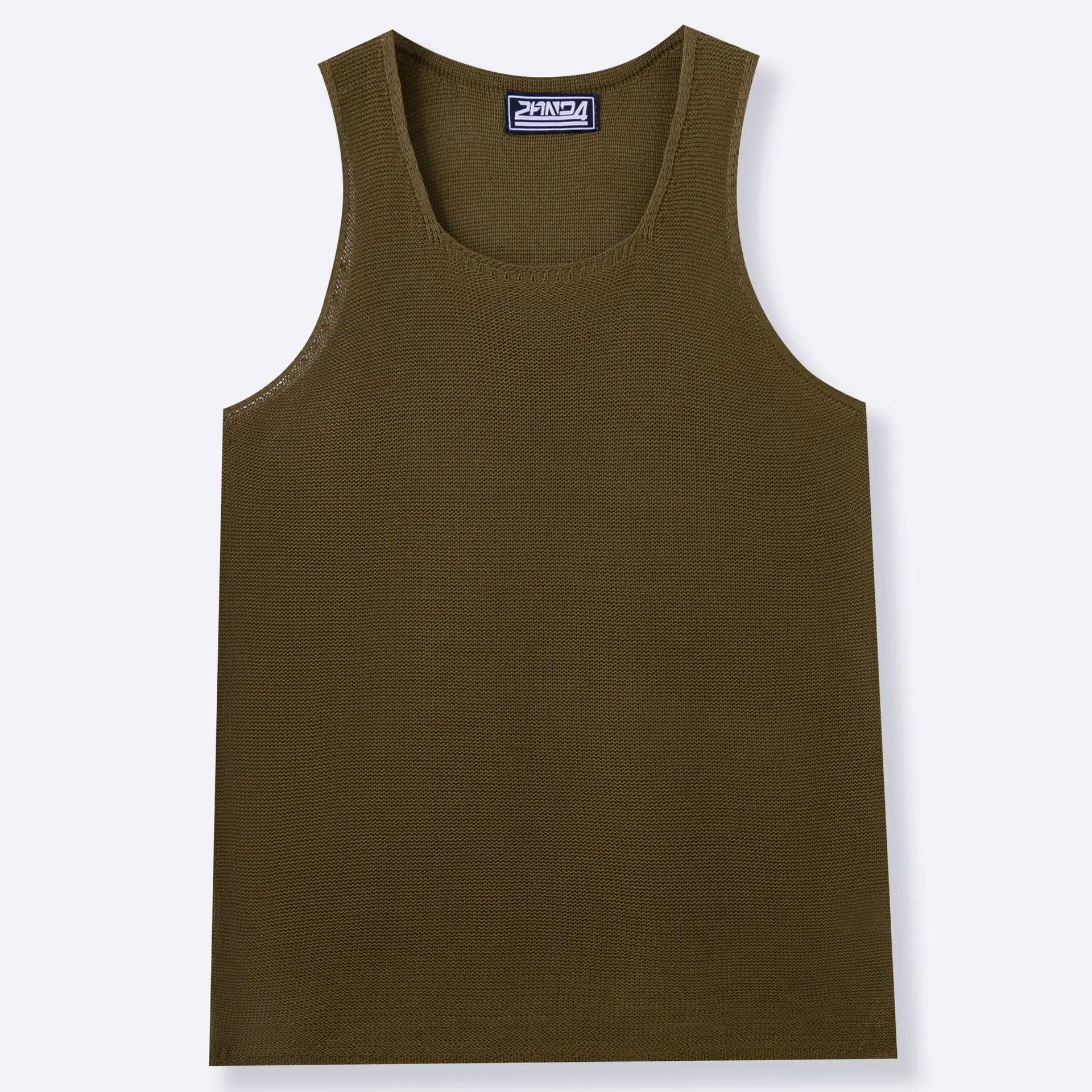New Men's Summer Solid Color Loose Sleeveless Knitted Vest U-neck Casual Woolen Vest