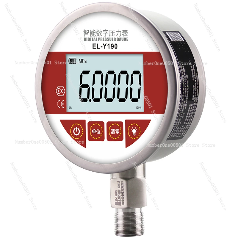 Digital display pressure gauge Stainless steel precision shock-resistant vacuum 0-1.6 MPa pressure gauge