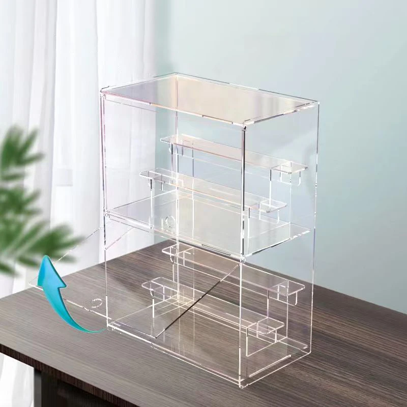 Fully Transparent Acrylic Display Box, Transparent Ladder, Storage Box for Organizing and Displaying Toys, Car Models