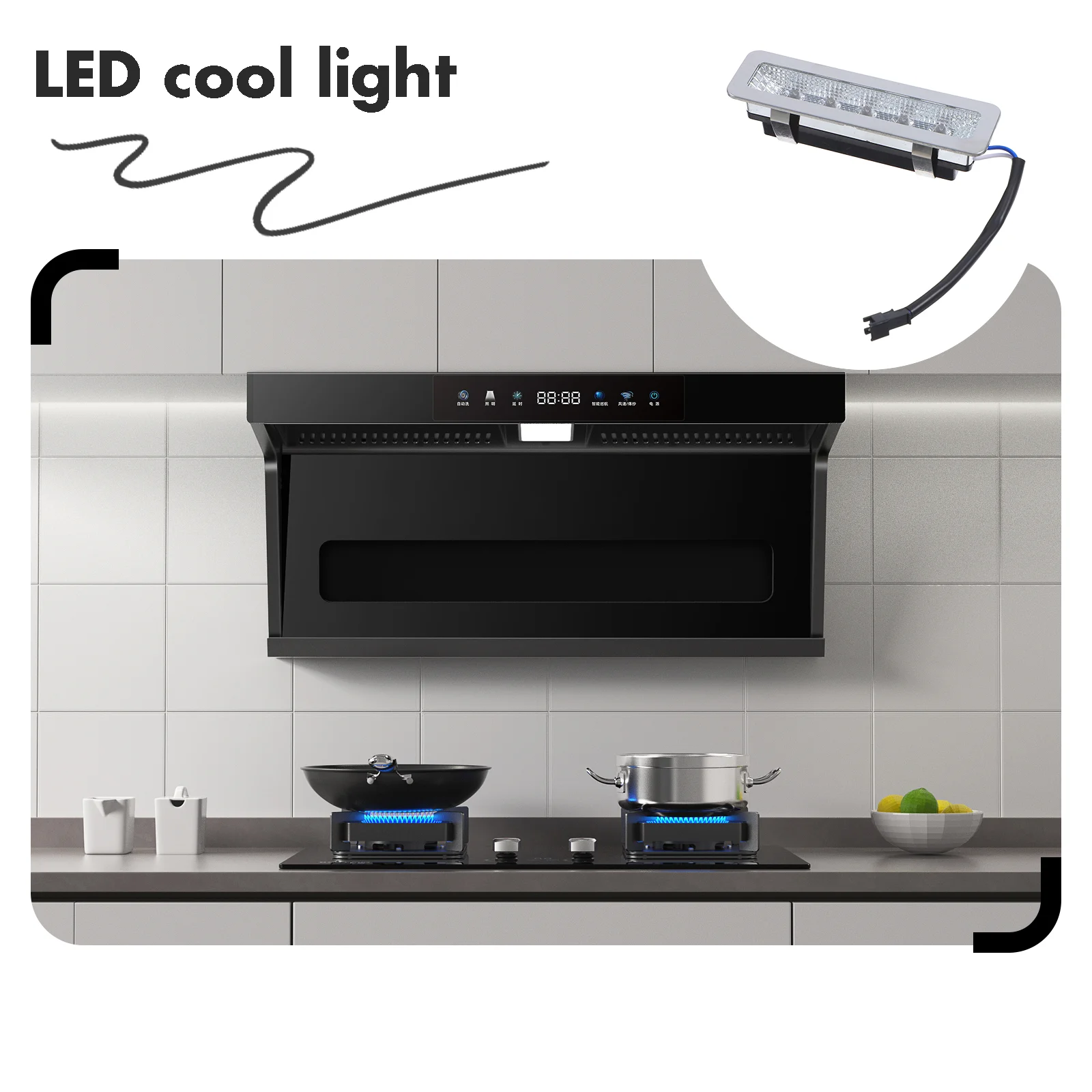 Range Hood Light Bulbs LED Kitchen Light Rectangle Range Hood Smoke Lamp Bulbs Kitchen Light Replacement for Vent Hood Lighting