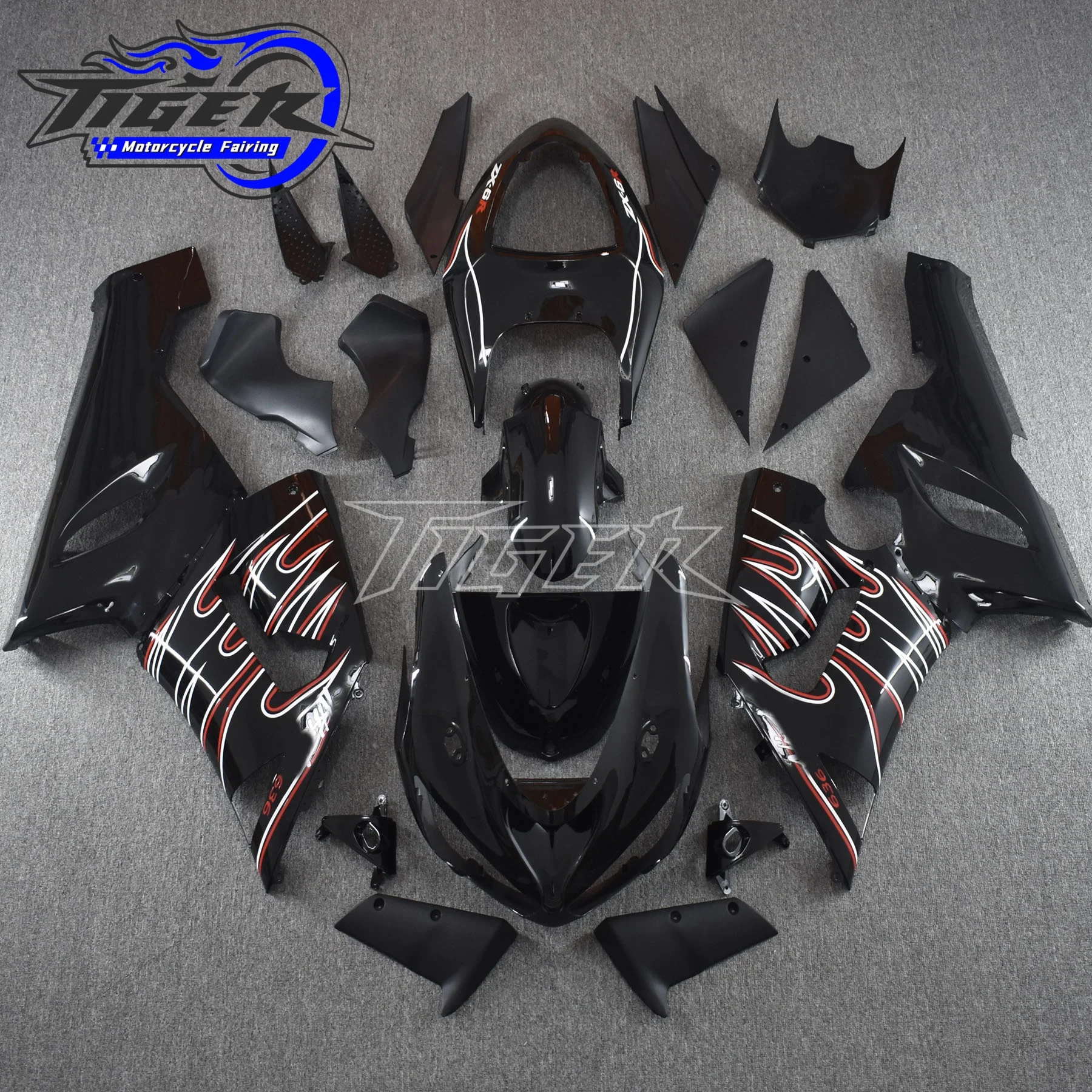 

New ABS Plastic Shell Motorcycle Fairing kit Fit For Ninja ZX6R 636 ZX-6R 2005 2006 05 06 Custom full fairings bodywork zxmt