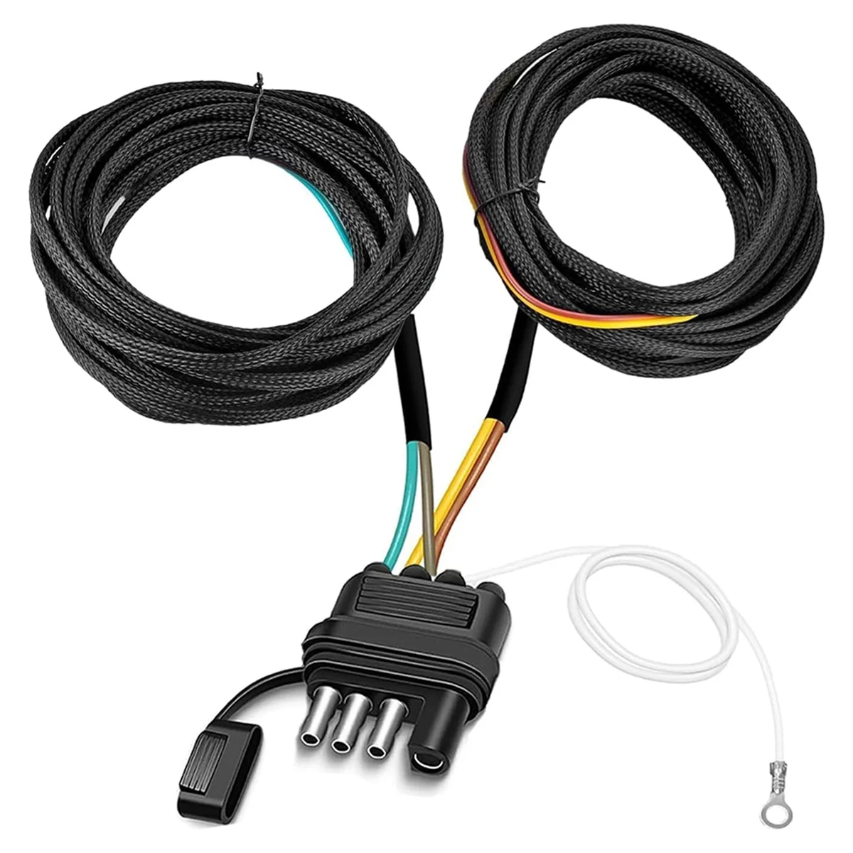 Kit de arnés de cableado de remolque de 26 pies, arnés de cableado de remolque de 4 pines y 5 cables, arnés de cableado de remolque de barco, conector de remolque plano XY