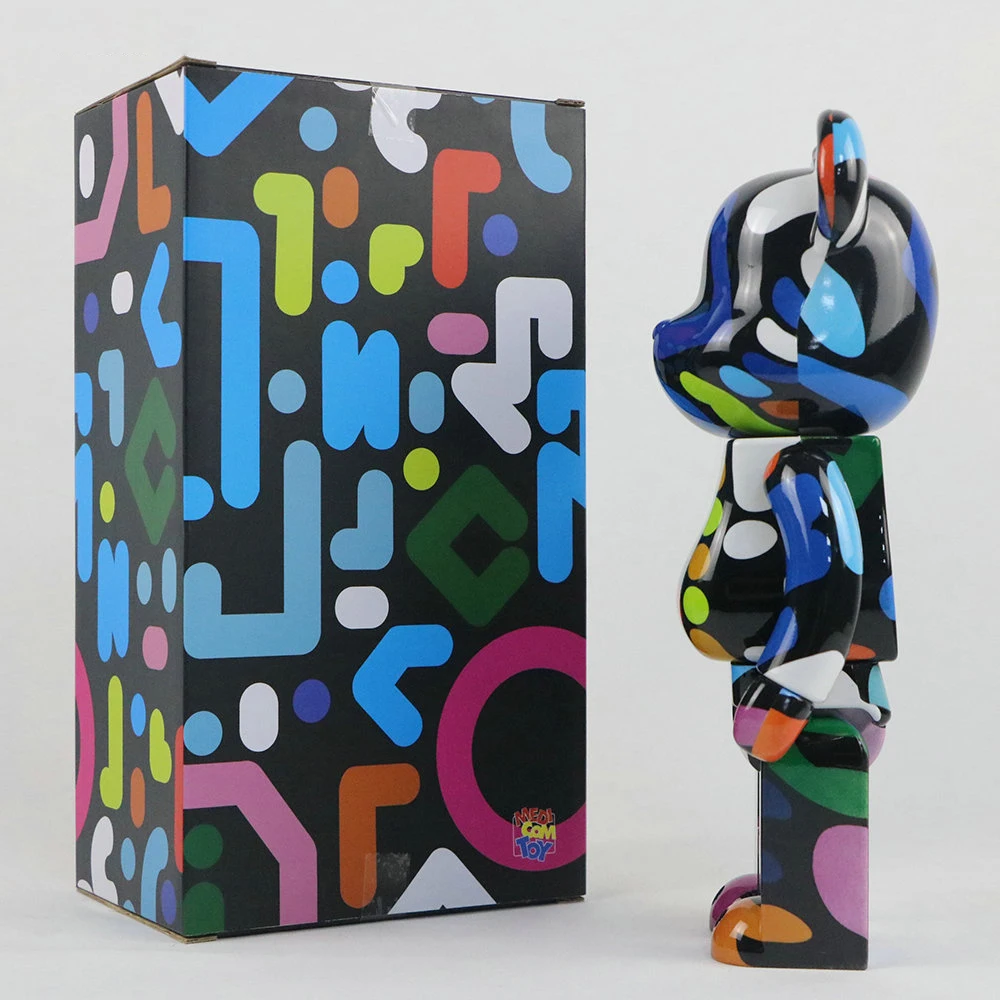 Bearbrick Graffiti YOON Bloco de Construção Urso, Material ABS, Coleção Desktop Ornamentos, Figura Presente, 28cm Altura, 400%