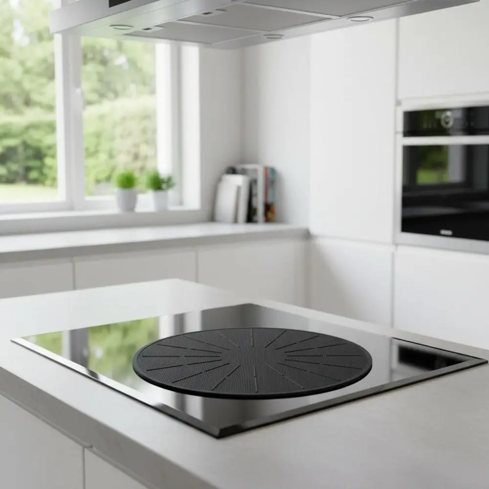 Round Induction Cook-top Mat Silicone Fiberglass Scratch Resistant Cooker Protection Pad Heat Resistant Non Slip Pot Mat