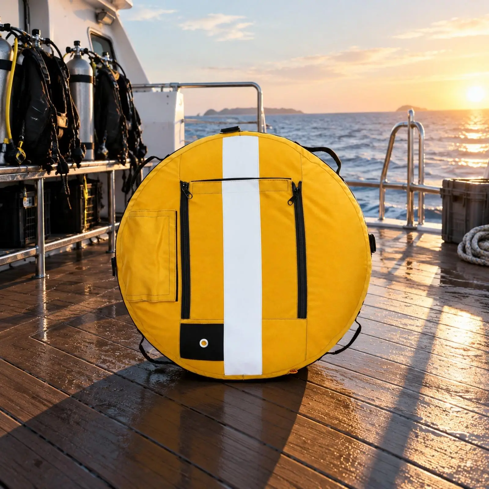 Portable Folding Buoy for Diving Surface Marker with Handle Emergency Flotation Support Gear