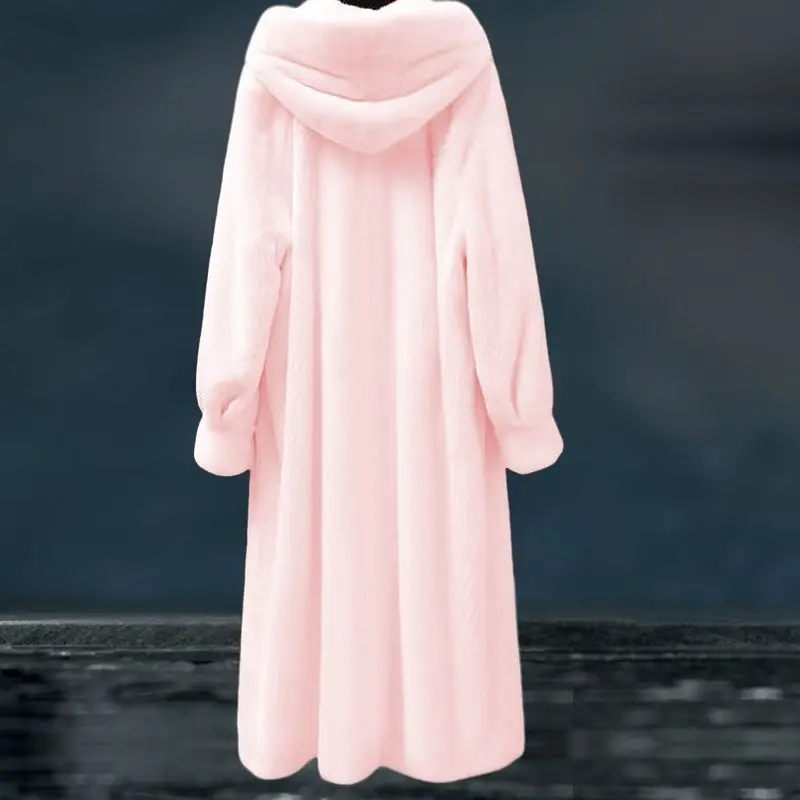 Women's Models Fall Winter Coat Top Faux Fur Hooded Mid-length Dopamine Outfit Design Sense Luxury Brand Fashion Comfortable