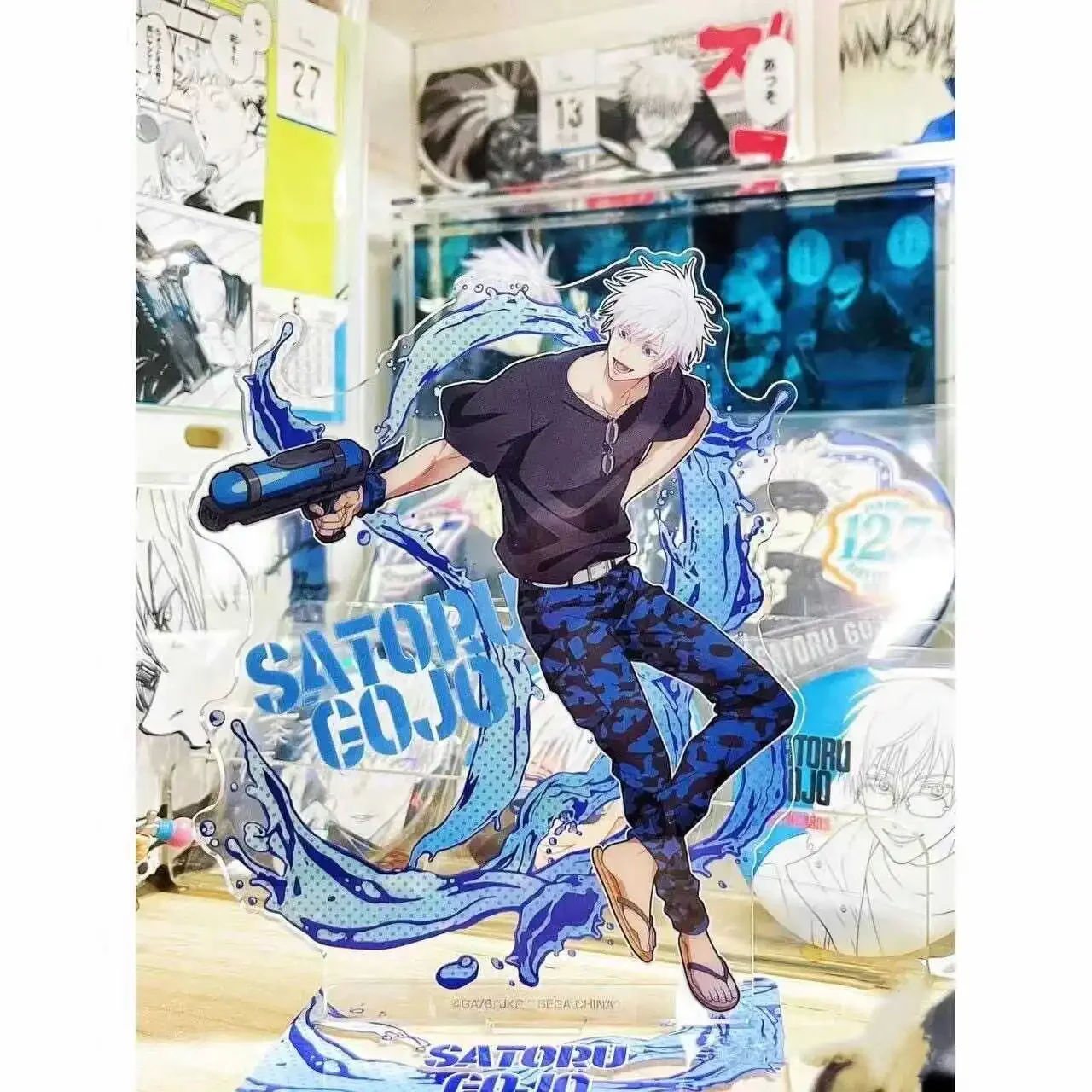 Anime Jujutsu Kaisen Satoru Gojo Cosplay Acrylic Standing sign Ornaments Stand Table Model Collection Decor Xmas Gift Handsome