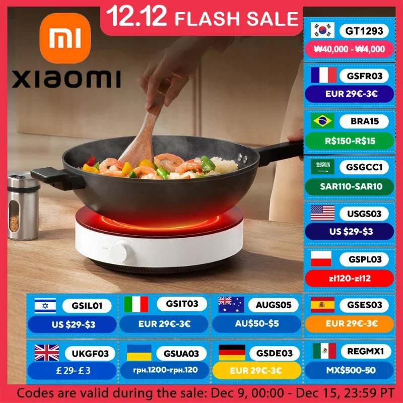 XIAOMI MIJIA Induction Cooktop N1,2100W Power,6 Gear Fire Adjustment,220V Voltage,8 Safety Protection,Electric Induction Cookers