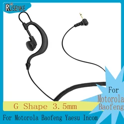 G Forma Macio Ear Gancho Walkie Talkie fone de ouvido, 3.5mm Plug,Listen Only Ham Radio Receiver, para Motorola Baofeng Yaesu Incom