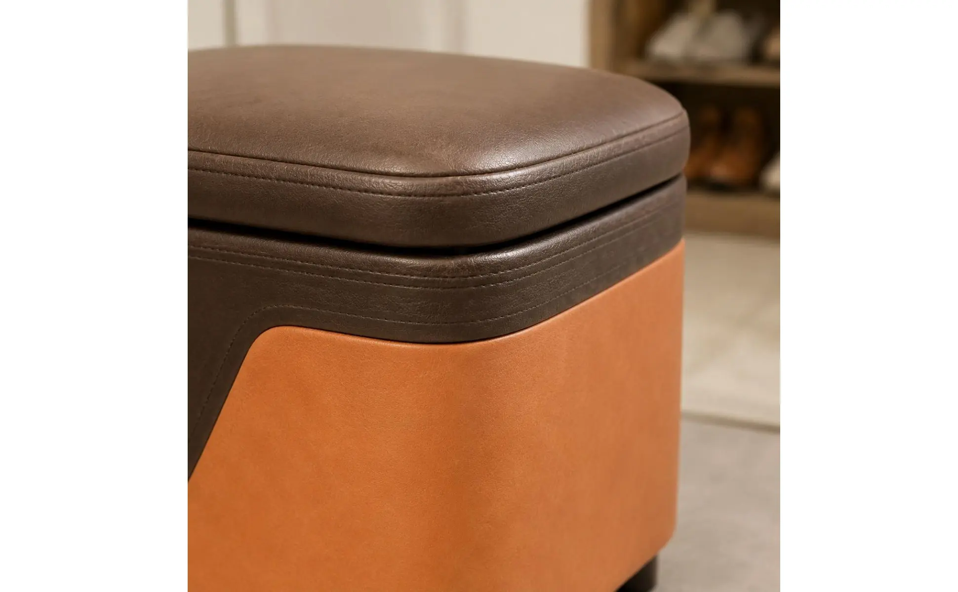 Storage Ottoman Space Saving Small Storage Ottoman Foot Rest Bench Sturdy Home Furniture Easy to Clean for Entryway, Living Room