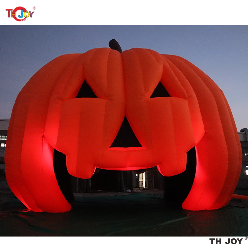 Devil Smile 6m Giant Inflatable Pumpkin Tent Artificial Pumpkins Arch Tunnel For Halloween Decoration Outdoor Event