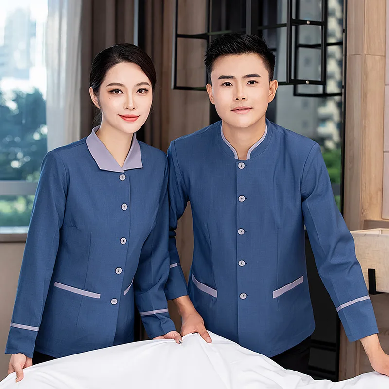 Cleaning Work Clothes Long Sleeve Autumn and Winter Women's Property Mall Hotel Guest Room Hotel Cleaner Aunt Pa Clothes Spring