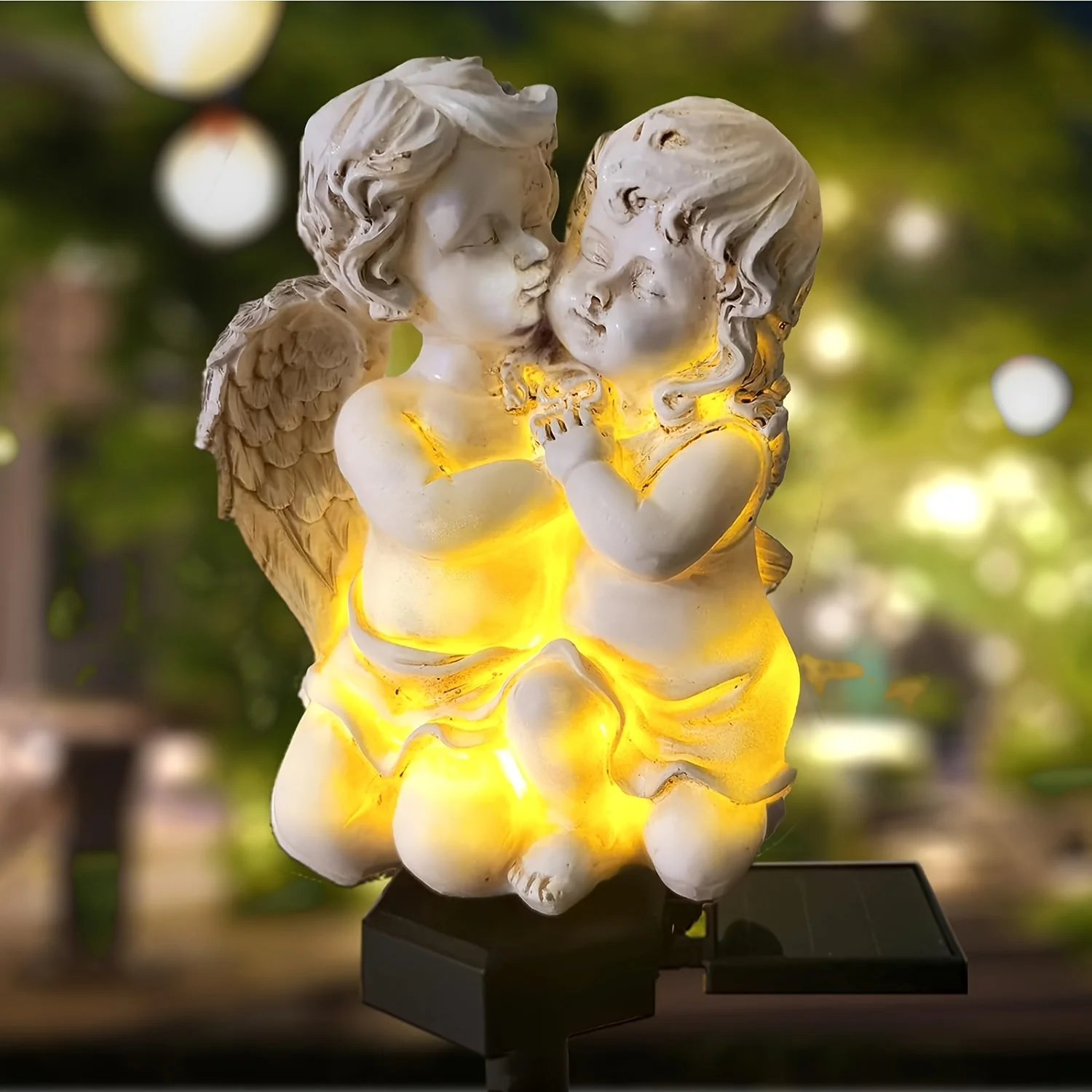 

Outdoor Garden Solar Garden Light, Outdoor Garden Angel Statue Light, Garden Solar Couple Angel Stake Light, for Garden Balcony