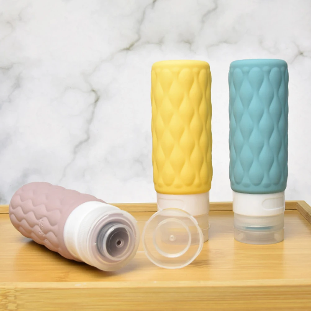 

4Pcs Leak Proof Silicone Travel Bottles Refillable Squeezable Portable Containers for Shampoo Lotion Toiletries