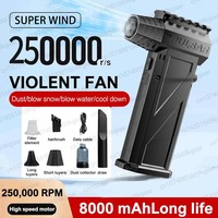 New 250000RPM Turbo Jet Blower X3Pro Powerful Air Blower Brushless Motor Turbo Fan Wind Speed 52m/s 8000mAh Air Puissant Fan
