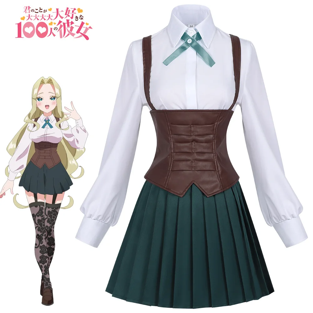 Anime The 100 Girlfriends Who Really Love You Mimimi Utsukushisugi Cosplay Costume Uniform Woman Role Play Halloween Costume