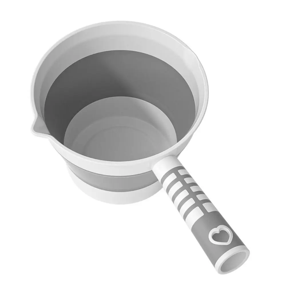 

Flusher Creative Folding Water Scoop Suspensible Large Collapsible Bath Scoop Portable Long Handle Kitchen Water Ladle Travel