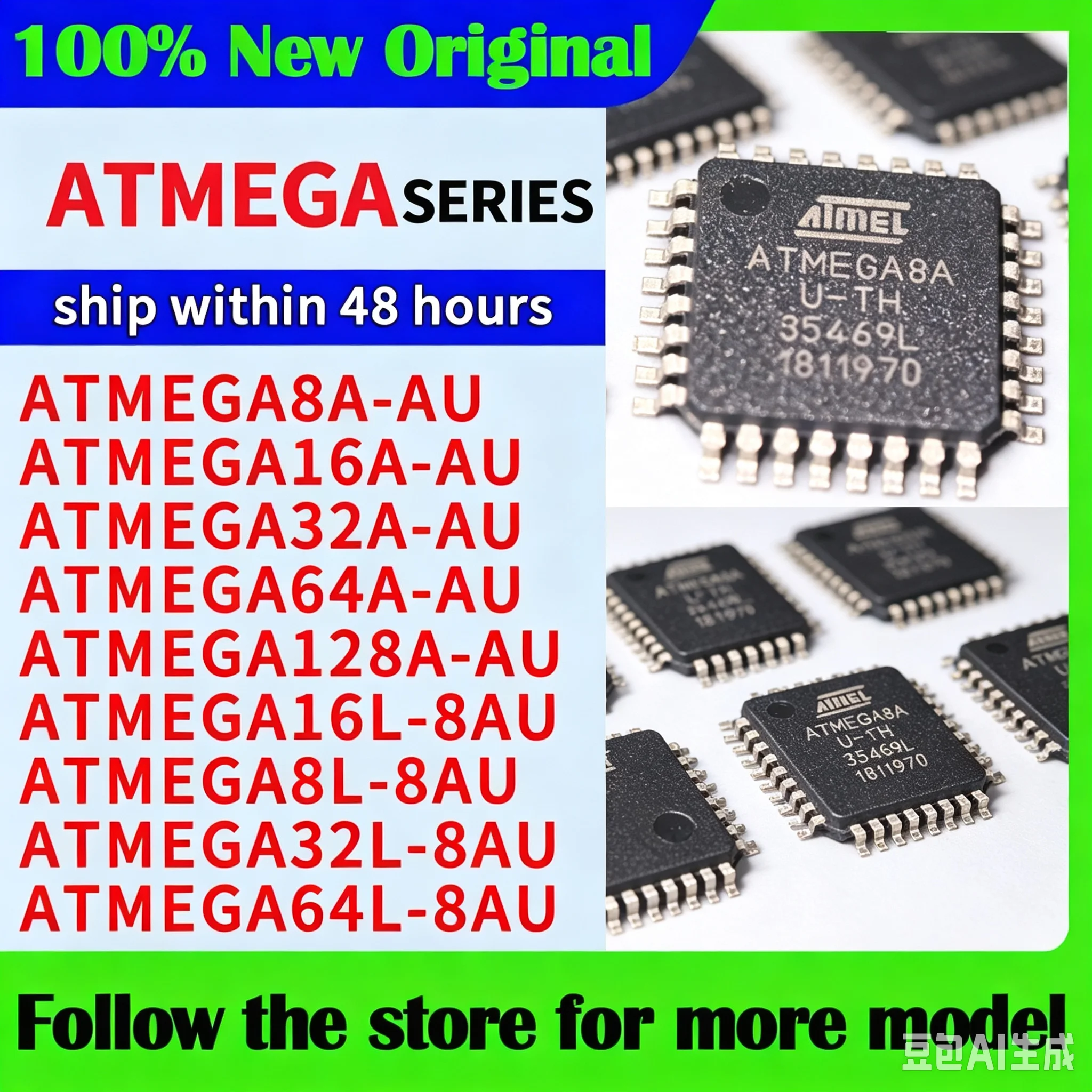 ATMEGA8A-AU ATMEGA16A-AU ATMEGA32A-AU ATMEGA64A-AU ATMEGA128A-AU ATMEGA8L-8AU ATMEGA16L-8AU ATMEGA64L-8AU ATMEGA32L-8AU Original