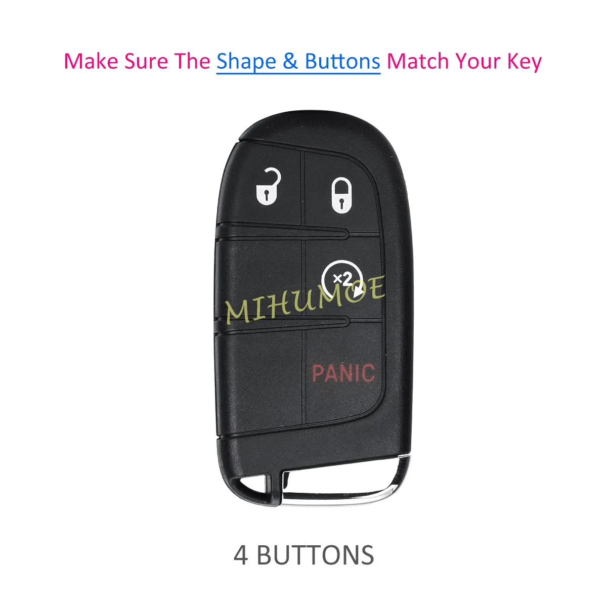 For Jeep 2017-2025 Silicone Car 4 Buttons Remote Key Fob Case Cover Cherokee KL Renegade Compass Dodge Durango Shell Keychain