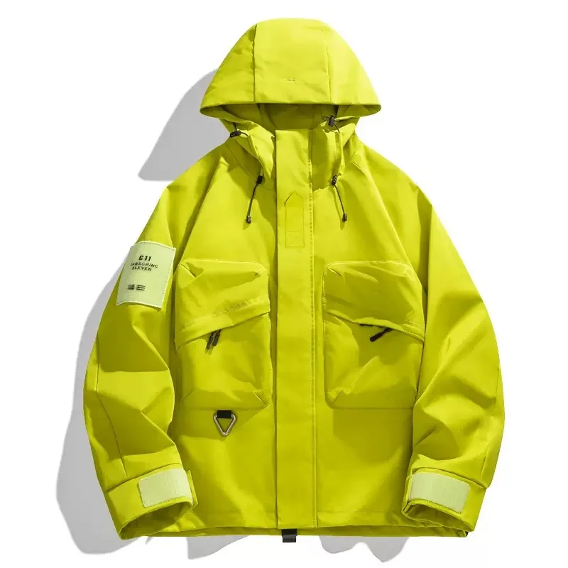 

Новая демисезонная мужская водонепроницаемая куртка с капюшоном для альпинизма и велоспорта, повседневная свободная спортивная куртка высокого качества