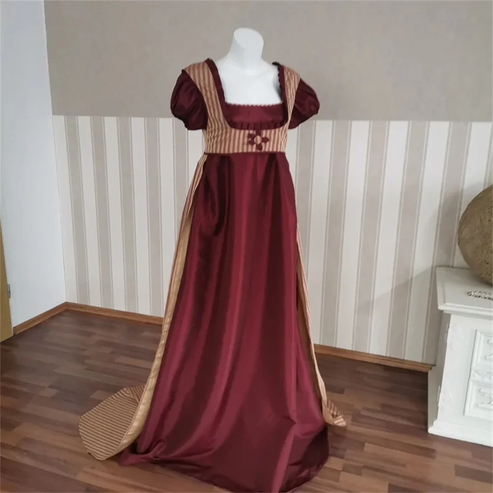 

Regency Era Victorian Empire Waist Jane Austen Costume High Waistline Tea Party Ball Gown