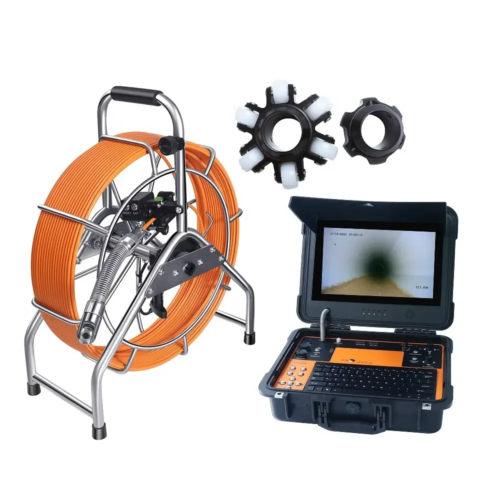 360 Rodation 13inch 1080p Pipe Inspection Camera With Manual Focus Resest And Counter Function