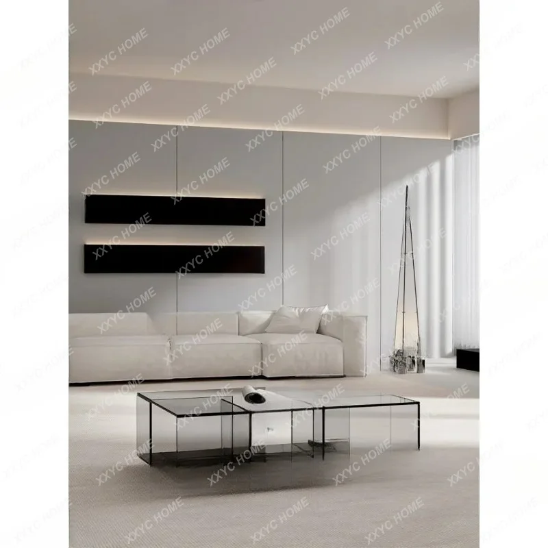 minimalist coffee table living room household acrylic glass premium rectangular tea table