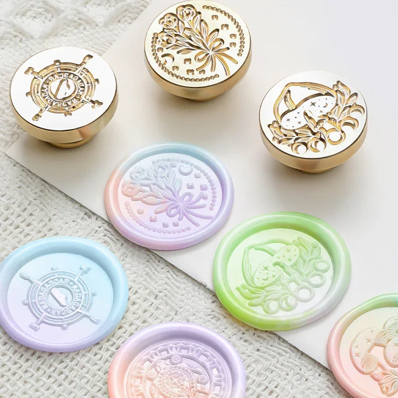 

Wax Seal Stamps Sealing Starry Sky Moon Retro Flower Scrapbooking Stamps Copper Head DIY Wedding Invitations Gift Decorative