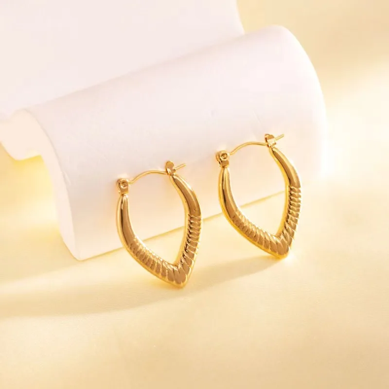 Retro 18K Gold Hoop Charms Hook Lovely Cute Earrings for Woman Lady Girl Wedding Party Gift Noble