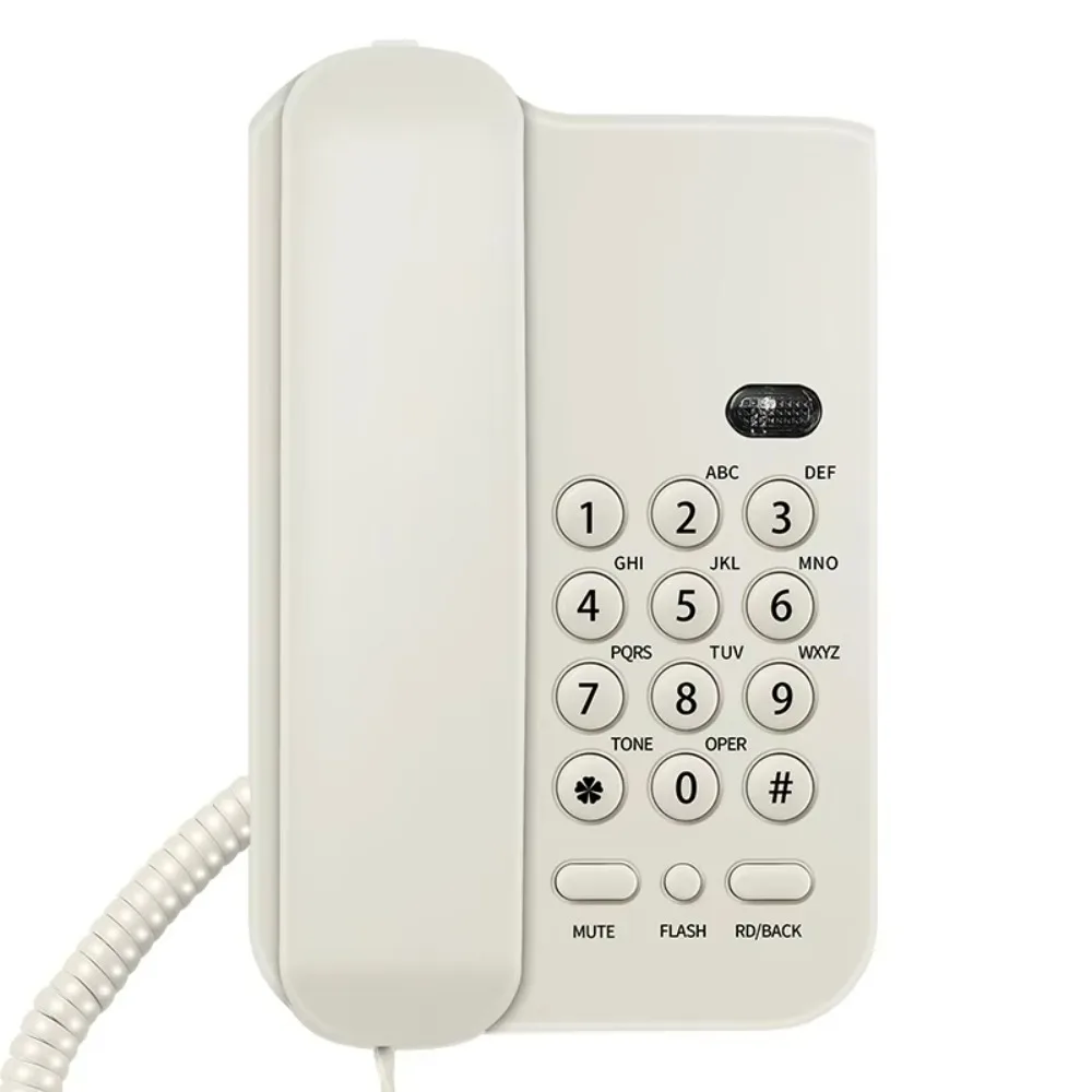 Corded Telephone, Basic Landline Phone for Seniors, Analog Home Phone with Mute, Hold, Redial, Wired Small Desk/Wall Telephone