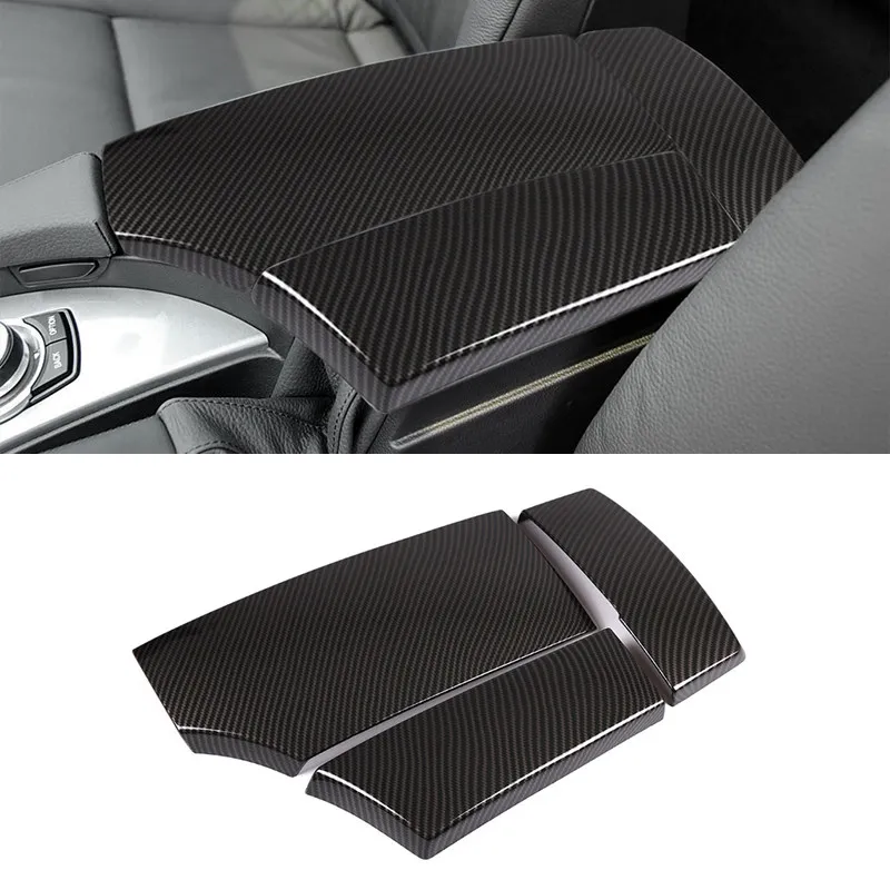 

For BMW 5 Series E60 2004 2005 2006 2007 2008 2009 2010 Car-styling Carbon Fiber Texture Center Control Armrest Box Cover Trim