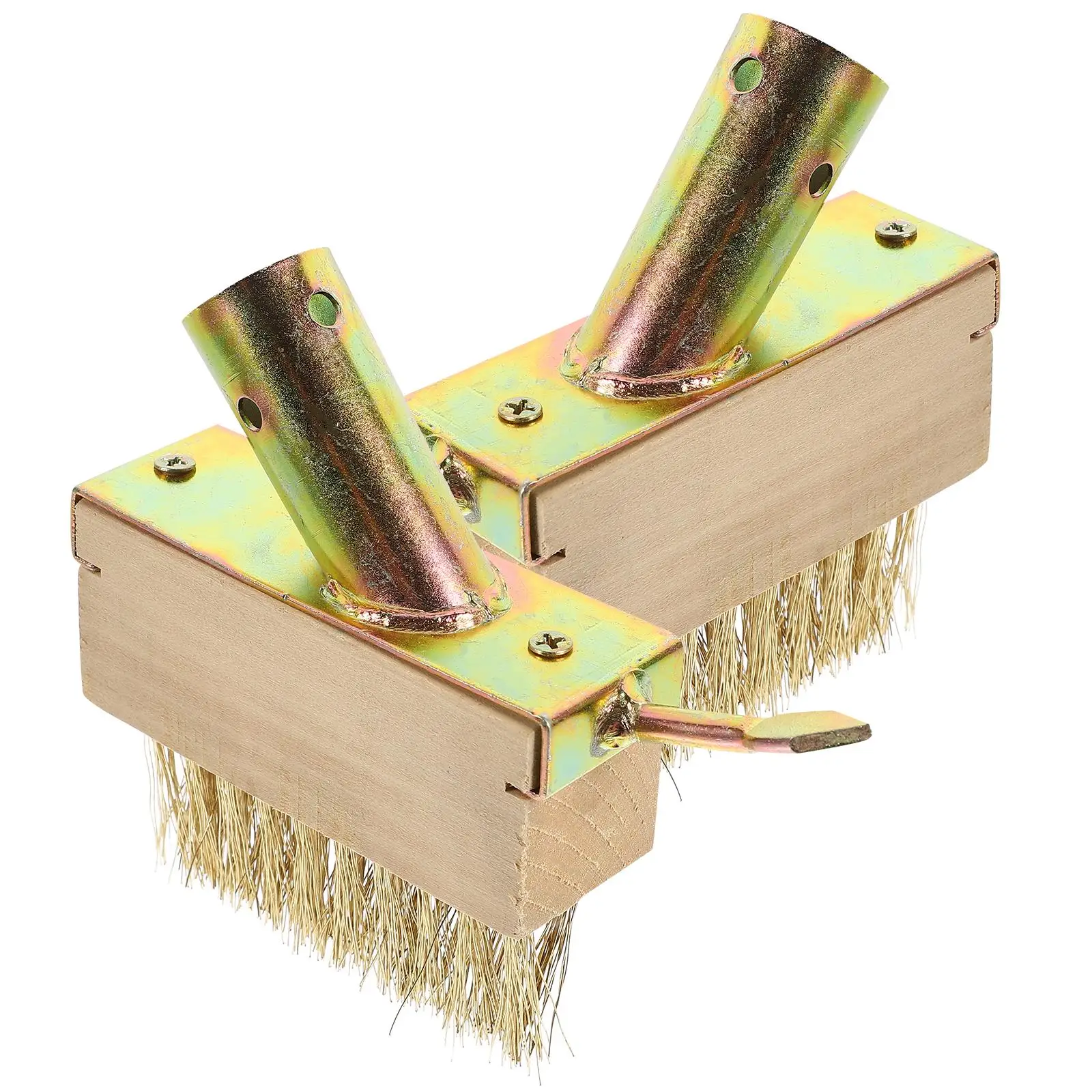 Cepillo de deshierbe de alambre de acero para herramientas de jardinería, eliminador de musgo, mango antideslizante duradero, portátil, compacto, fácil de usar, 2 uds.