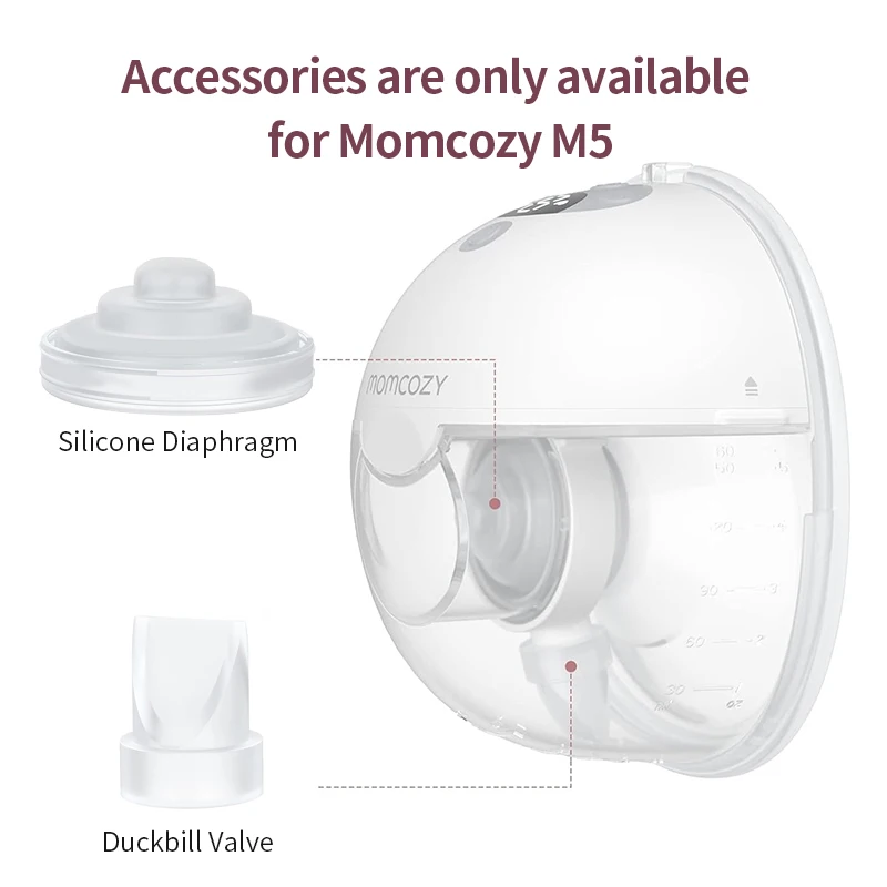 Diafragma de silicona Compatible con Momcozy M5, accesorios para extractor de leche portátil, cilindro para taza de recolección de leche sin manos