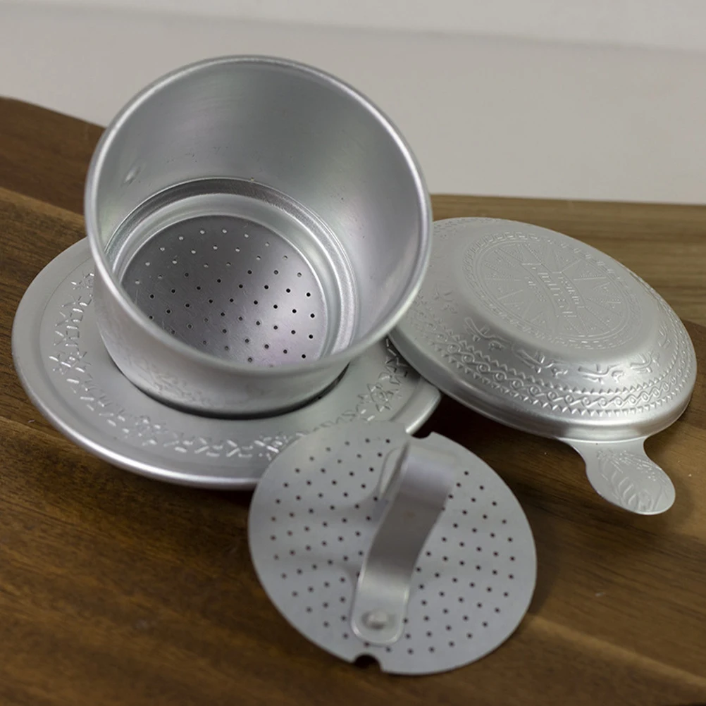 

Vietnamese Coffee Filter Retro Pattern Dripper Aluminum Portable Travel Camping Gifts Coffee Lover Accessories