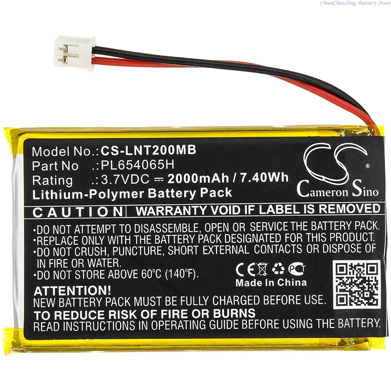 Cameron Sino 3.7V 2000mAh CS-LNT200MB BabyPhone Battery PL654065H for Luvion Prestige Touch 2 +TOOL