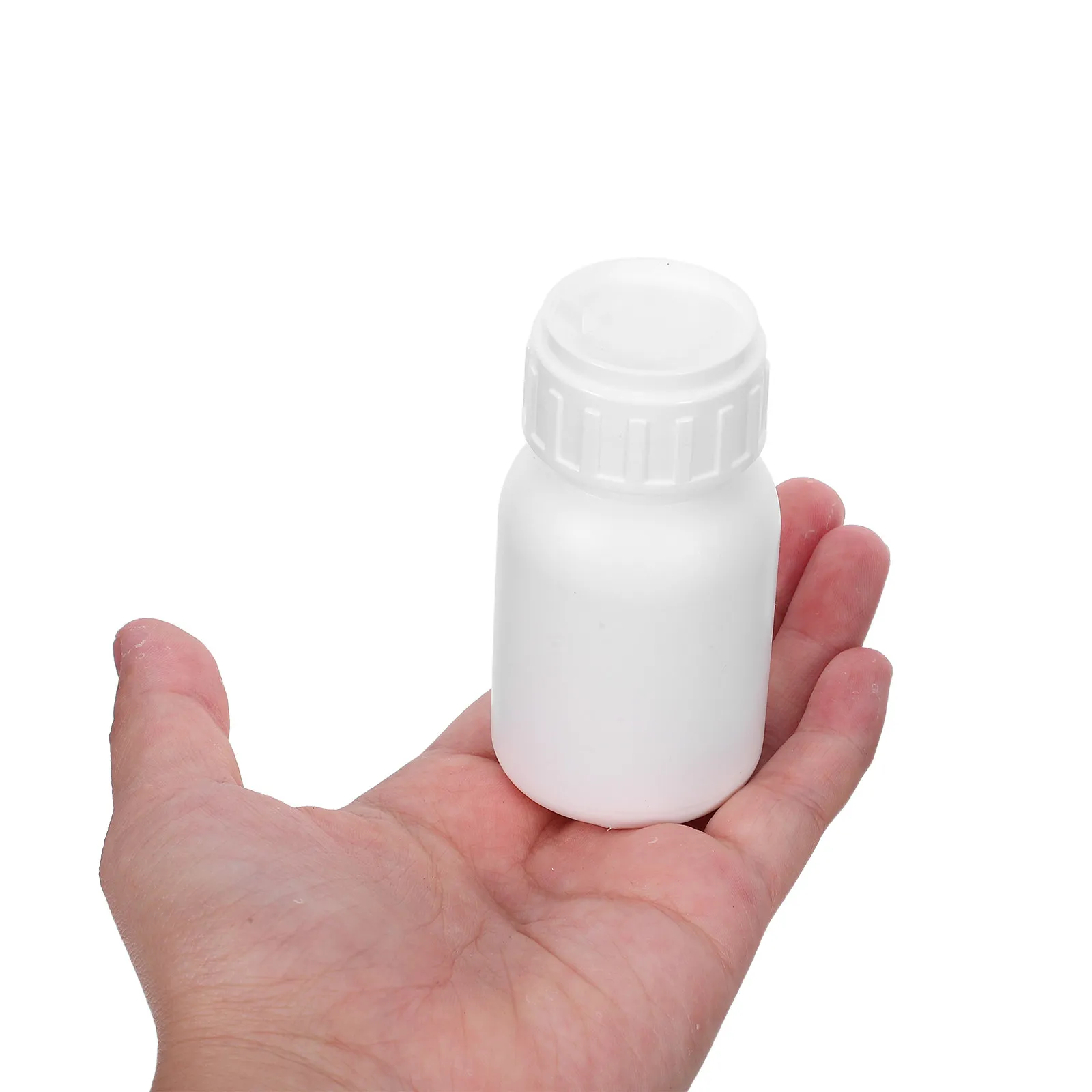 50Ml Thick Wall Fluorinated Hdpe Wide Mouth Lab Reagent Bottle White Chemical Bottle Leakproof Screw Cap Spill Resistant Solvent