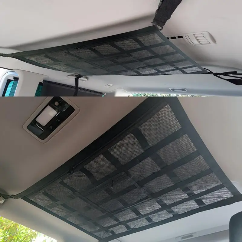 Filet De Chargement De Plafond De Voiture, Poche De Rangement De Toit En Maille De Voiture Conception De Boucle Solide Gain De Place Pour Voyageu 94510896