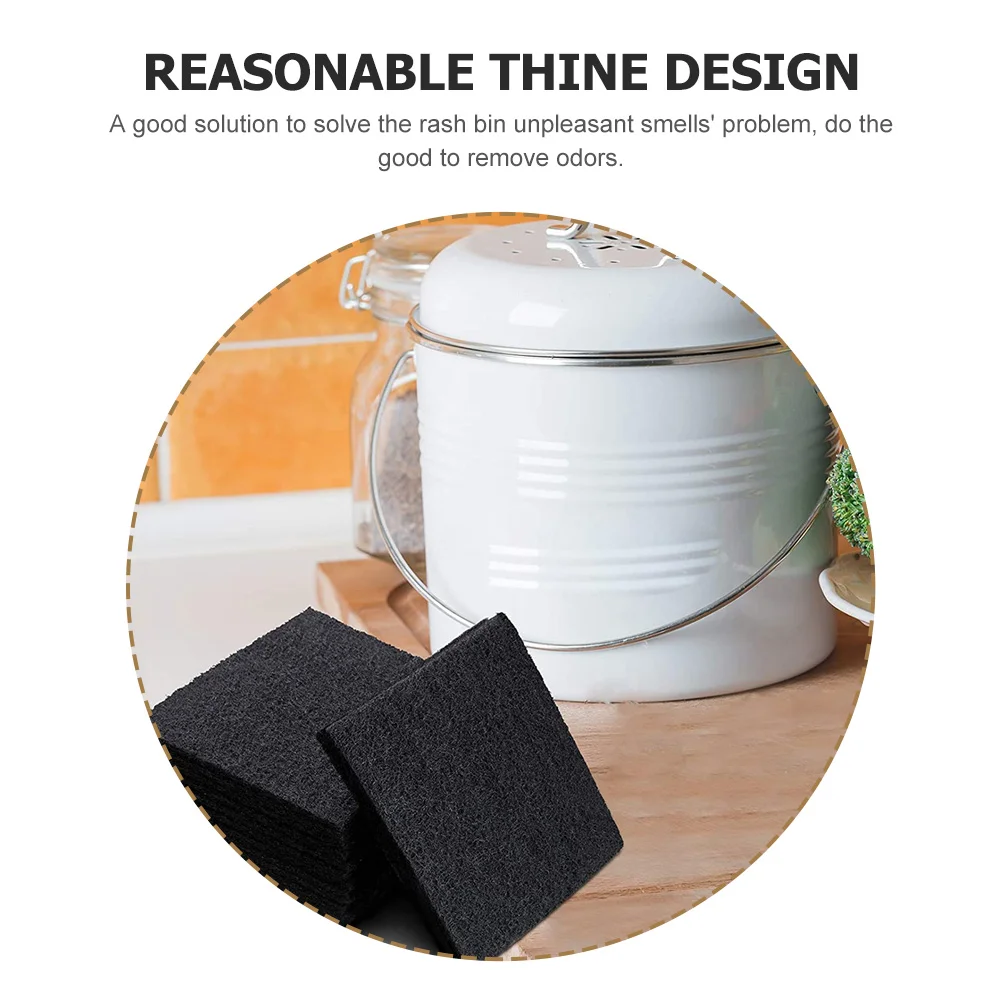 6 Pcs Trash Can Filter Compost Bin Filters Charcoal Garbage Deodorant Deodorizer Carbon Cushion Sponge Pad Kitchen