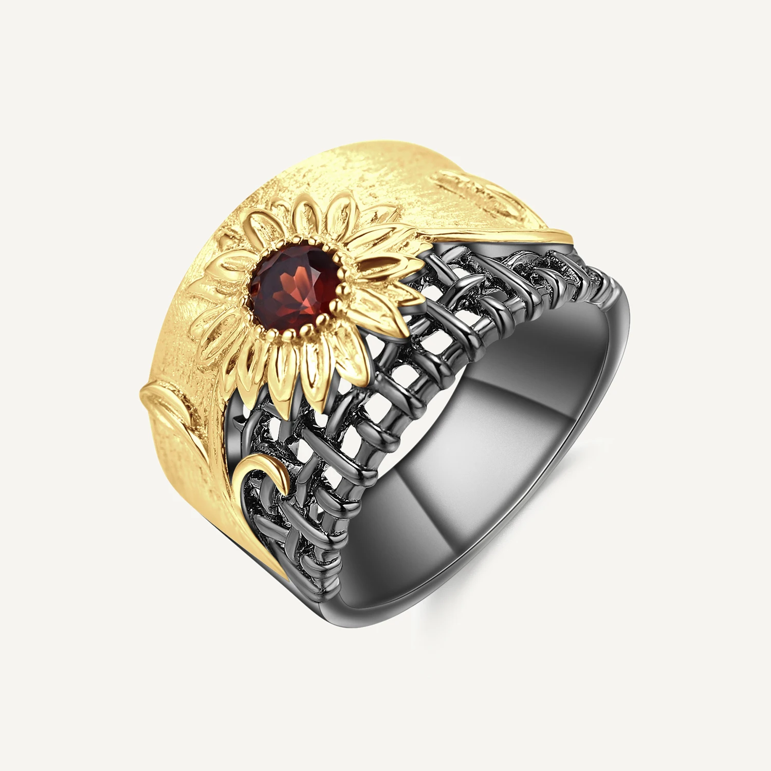 

Gem балетки 925 драгоценные камни из стерлингового серебра кольцо 0.36Ct с натуральным гранатом, ручная работа, украшено желтыми и принтом в виде хризантем кольца для Для женщин, хорошее ювелирное изделие