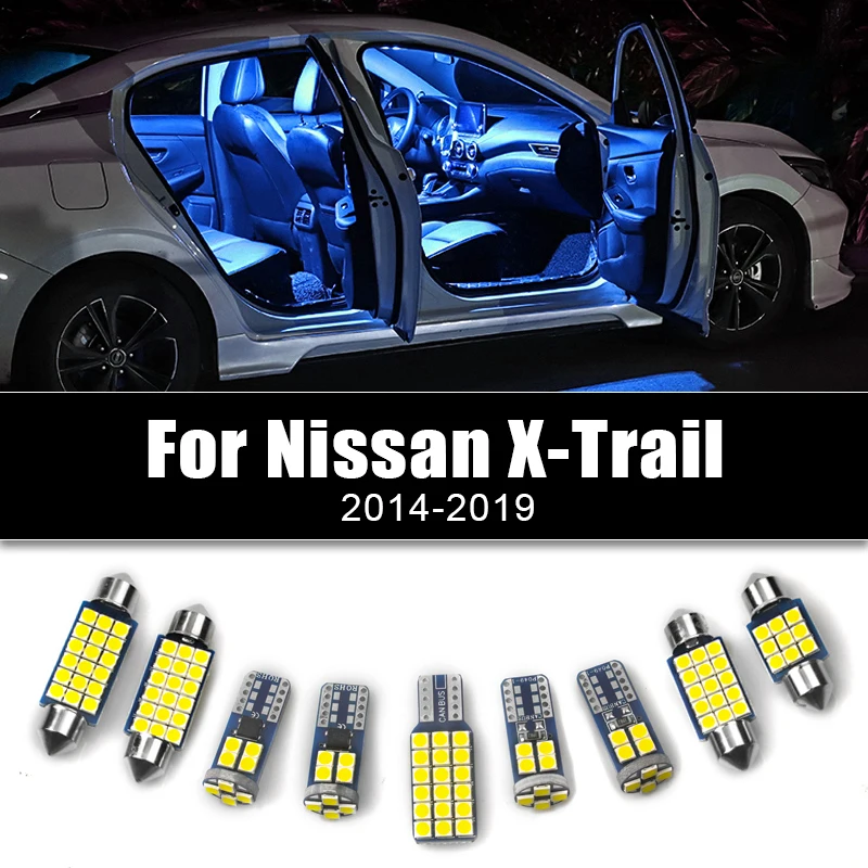 Car LED Bulbs For Nissan X-Trail X Trail XTrail T32 2014-2017 2018 2019 Auto Interior Dome Reading Lamps Trunk Light Accessories