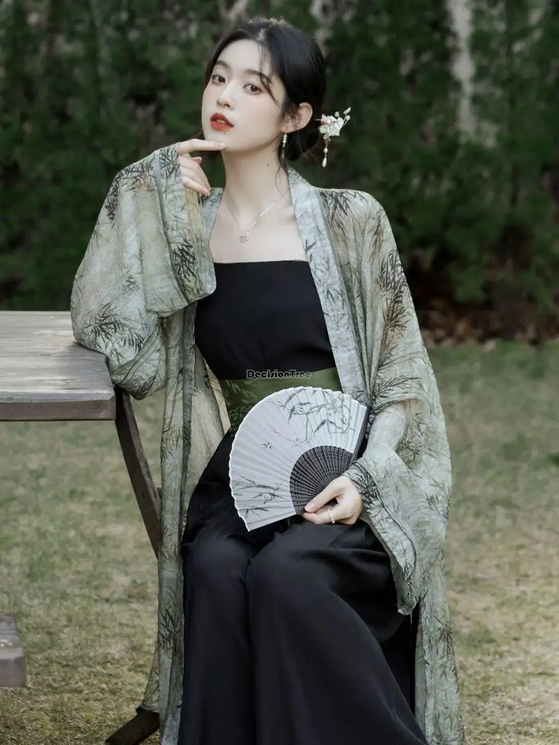 2025 new chinese retro style ancient song dynasty hanfu three pieces set spring summer women daily elegant casual hanfu set s383